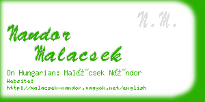 nandor malacsek business card